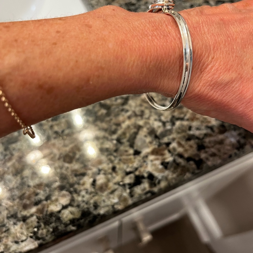 Tiffany & Co 18k Yellow Gold Hook & Eye Loop Sterling Silver Bracelet - Picture 10 of 11